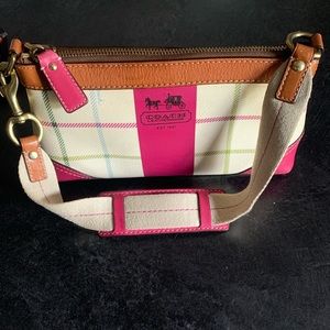 Coach Heritage Stripe Tattersall Bag Mini Purse